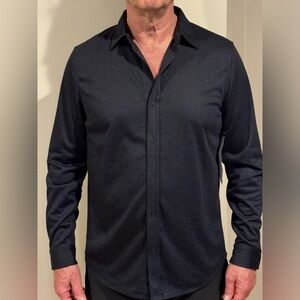 Karl Lagerfeld - Navy stripe Button Up Shirt - Men’s M / NWT (Sample)